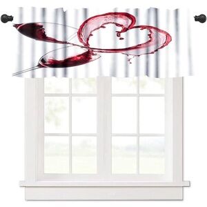 Red Wine Heart Window Valance